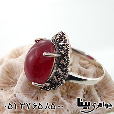 انگشتر یاقوت سرخ دامله صاف و درشت زنانه مارکازیت هانگ _کد:7980