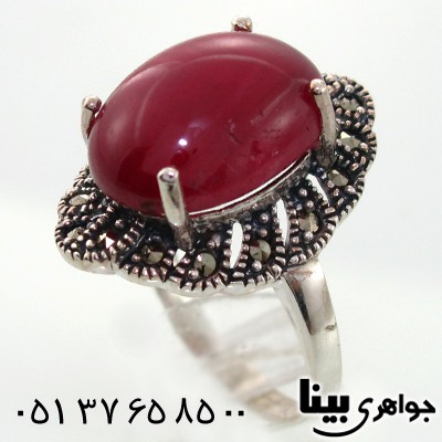 انگشتر یاقوت سرخ دامله صاف و درشت زنانه مارکازیت هانگ _کد:7980