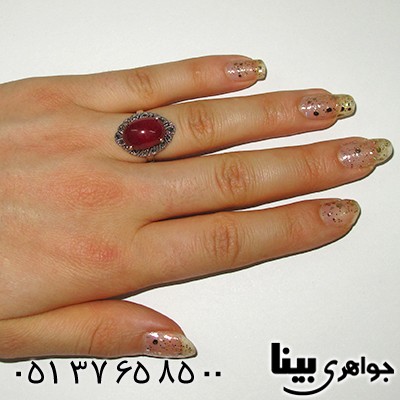 انگشتر یاقوت سرخ دامله صاف و درشت زنانه مارکازیت هانگ _کد:7980