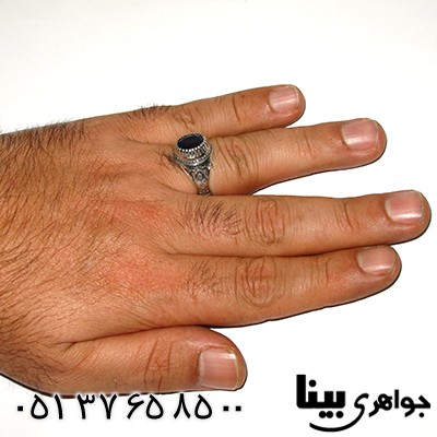 انگشتر یاقوت کبود آفریقایی مردانه _کد:7981