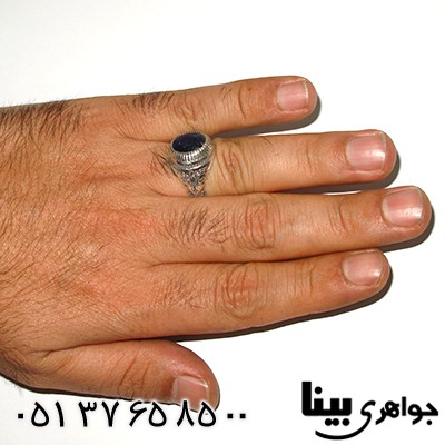 انگشتر یاقوت کبود آفریقایی مردانه _کد:7984