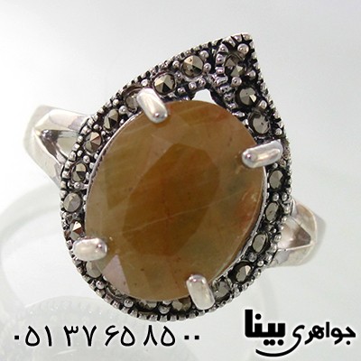 انگشتر یاقوت زرد زنانه مارکازیت هانگ _کد:7985