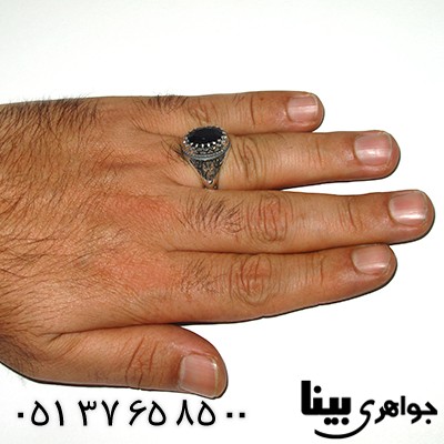 انگشتر یاقوت کبود آفریقایی مردانه _کد:7987