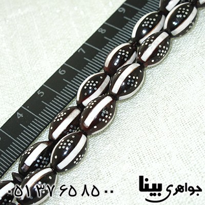 تسبیح کشکول (کوک) 33 دانه ای درشت نقره کوب و مرصع کاری _کد:7989