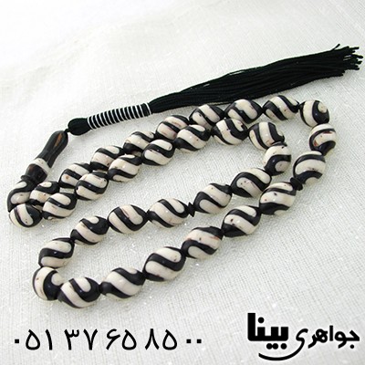 تسبیح کشکول (کوک) و عاج فیل 33 دانه ای درشت مرصع کاری _کد:7990
