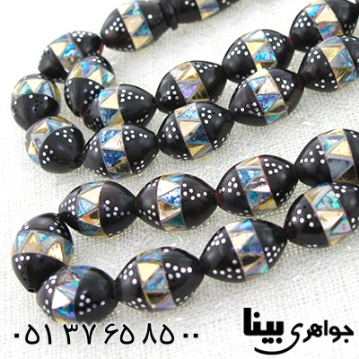 تسبیح کشکول (کوک) 33 دانه ای درشت نقره کوب و آینه کاری _کد:8006