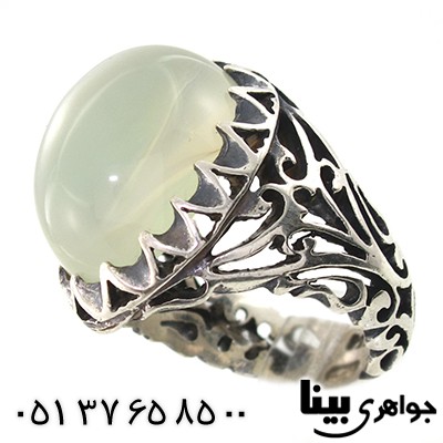 انگشتر عقیق برزیلی مردانه اره کاری قرینه درشت و سنگین _کد:8049
