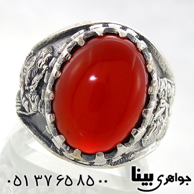 انگشتر عقیق قرمز درشت مردانه ایران باستان 