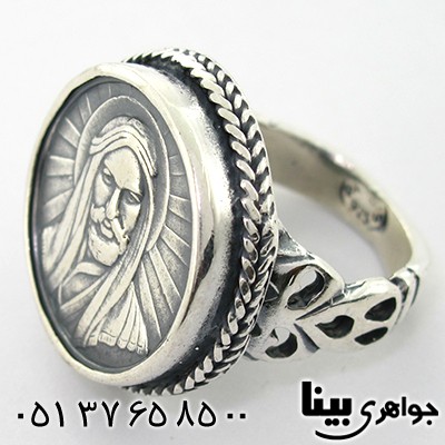 انگشتر نقره مردانه درشت با شمایل حضرت علی(ع) _کد:8057