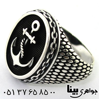 انگشتر نقره نیرو دریایی سیاه قلم ممتاز _کد:8065