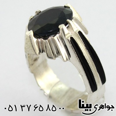 انگشتر یاقوت کبود آفریقایی مردانه شش چنگ کلاسیک _کد:8074
