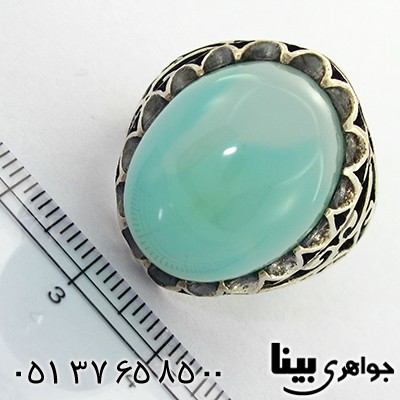 انگشتر عقیق برزیلی خوشرنگ و درشت مردانه _کد:8077