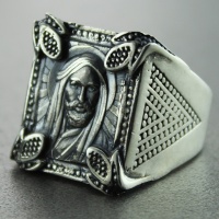 انگشتر نقره مردانه درشت با شمایل حضرت علی (ع) 