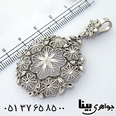 گردنبند نقره ملیله مدل فلاور _کد:8096