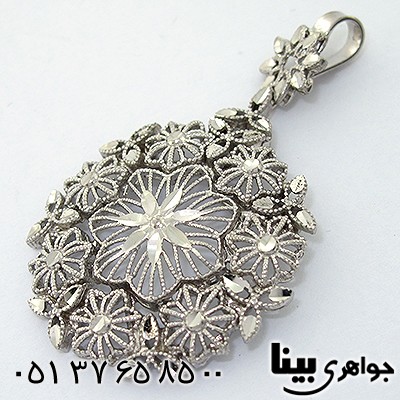 گردنبند نقره ملیله مدل فلاور _کد:8096