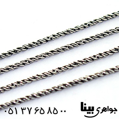 زنجیر نقره پیچ سیاه قلم ایتالیایی 50 سانتی _کد:8101