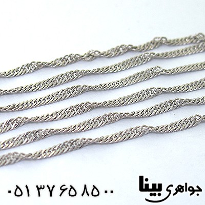 زنجیر نقره زنانه رودیوم مدل پیچ 45 سانتی _کد:8106