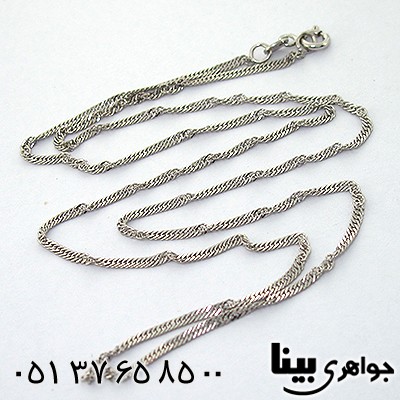 زنجیر نقره زنانه رودیوم مدل پیچ 45 سانتی _کد:8106