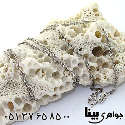 زنجیر نقره زنانه رودیوم مدل پیچ 45 سانتی _کد:8106