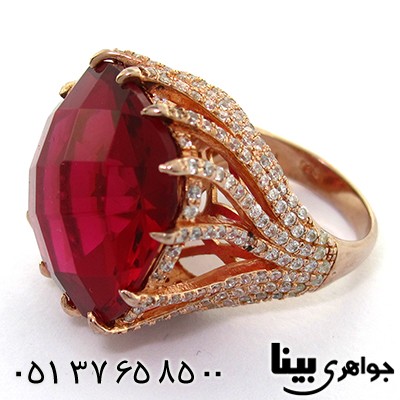 انگشتر سوارسکی درشت زنانه فاخر طرح یاقوت _کد:8117