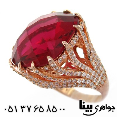 انگشتر سوارسکی درشت زنانه فاخر طرح یاقوت _کد:8117