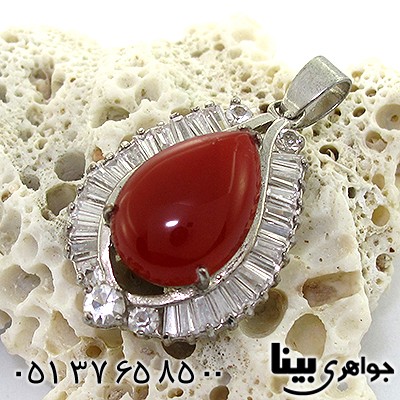 گردنبند عقیق قرمز زنانه مدل اشک _کد:8123