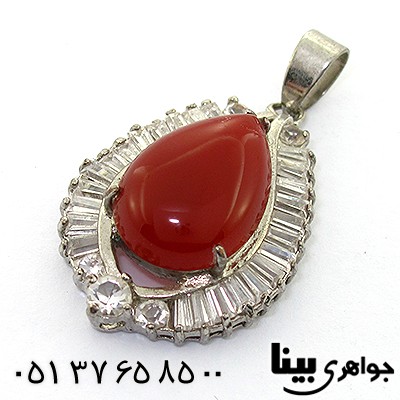 گردنبند عقیق قرمز زنانه مدل اشک _کد:8123