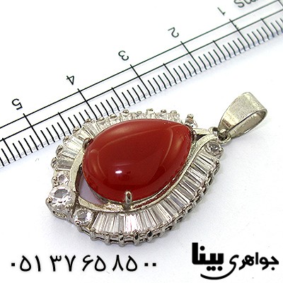 گردنبند عقیق قرمز زنانه مدل اشک _کد:8123