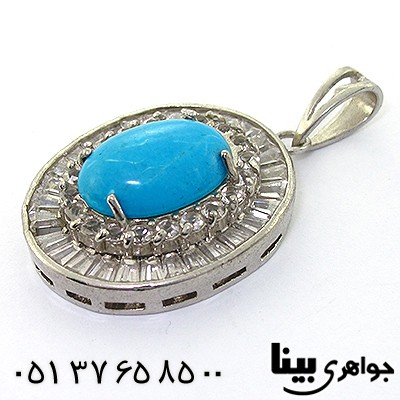 گردنبند فیروزه سنتاتیک مدل آنا _کد:8137