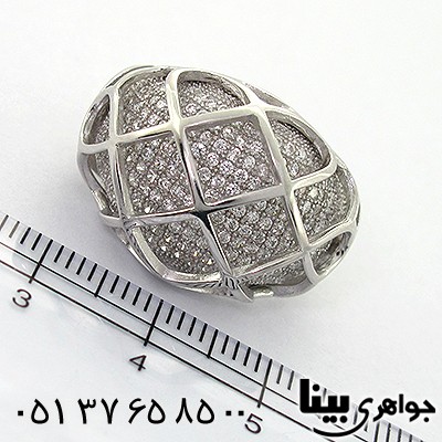 انگشتر اتمی سوئیسی زنانه درشت فانتزی شطرنجی _کد:8145
