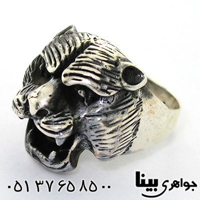 انگشتر نقره مردانه درشت ببرنشان سیاه قلم _کد:8146
