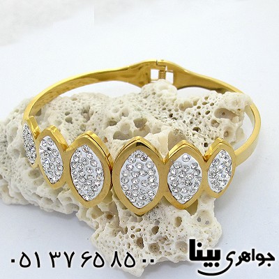 دستبند طرح بیضی درخشان _کد:8156