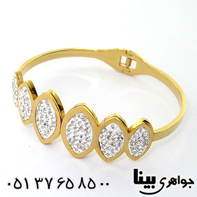 دستبند طرح بیضی درخشان _کد:8156