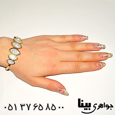 دستبند طرح بیضی درخشان _کد:8156
