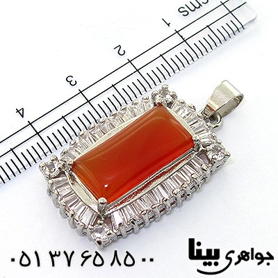 گردنبند عقیق قرمز مستطیلی _کد:8157