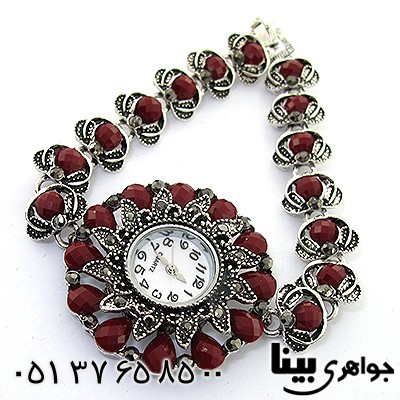ساعت حدید و نگین قرمز زنانه درشت طرح مارکازیت فانتزی _کد:8159