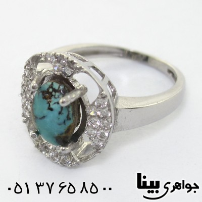 انگشتر فیروزه نیشابوری شجری زنانه مدل تینا _کد:8167