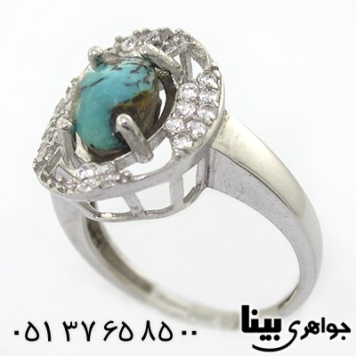 انگشتر فیروزه نیشابوری شجری زنانه مدل تینا _کد:8167
