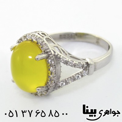 انگشتر عقیق شرف الشمس زنانه مدل گلاره _کد:8168
