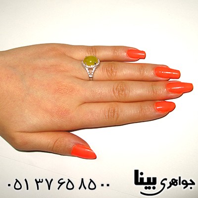 انگشتر عقیق شرف الشمس زنانه مدل گلاره _کد:8168