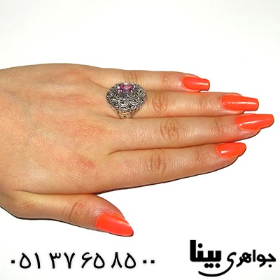 انگشتر آمتیست زنانه درشت مارکازیت هانگ _کد:8170