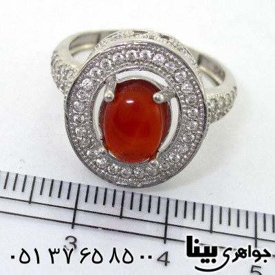 انگشتر عقیق یمنی زنانه مدل تاج _کد:8173