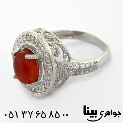 انگشتر عقیق یمنی زنانه مدل تاج _کد:8173