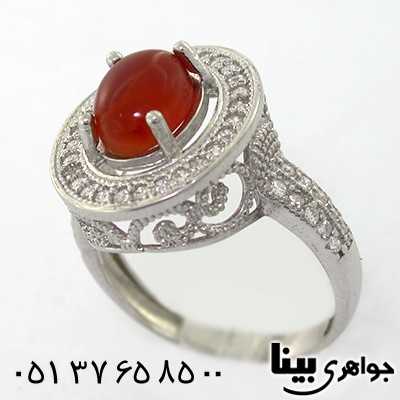 انگشتر عقیق یمنی زنانه مدل تاج _کد:8173