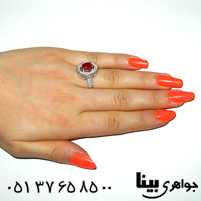 انگشتر عقیق یمنی زنانه مدل تاج _کد:8173