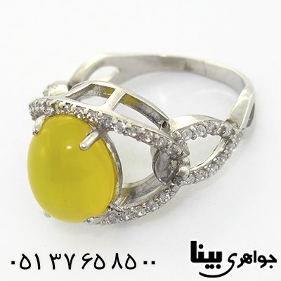 انگشتر عقیق شرف الشمس زنانه مدل گلاره _کد:8178