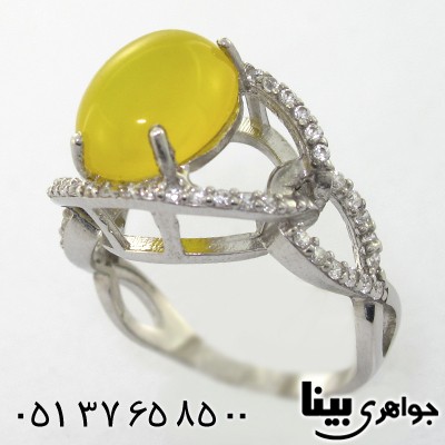 انگشتر عقیق شرف الشمس زنانه مدل گلاره _کد:8178