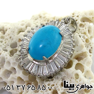 گردنبند فیروزه سنتاتیک دور باگت _کد:8185