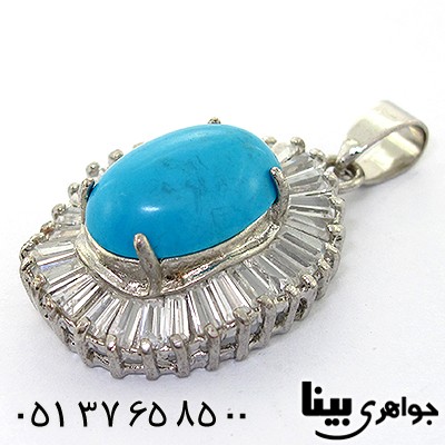 گردنبند فیروزه سنتاتیک دور باگت _کد:8185