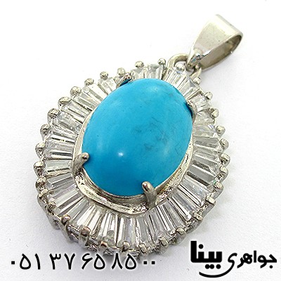 گردنبند فیروزه سنتاتیک دور باگت _کد:8185